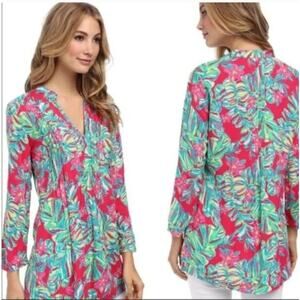 LILLY PULITZER Sarasota Pintuck Tunic in Jungle Tumble